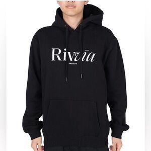 Rivvia Projects NEW Men's Reason Hoodie Black White Logo Size Large Surf Beach